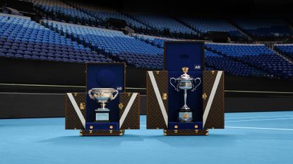 Louis Vuitton Trophy Trunks Australian Open 2026 winners Carlos Alcaraz Elena Rybakina
