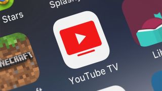 YouTube TV app logo on a phone