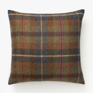 A green checkered pillow from McGee & Co.