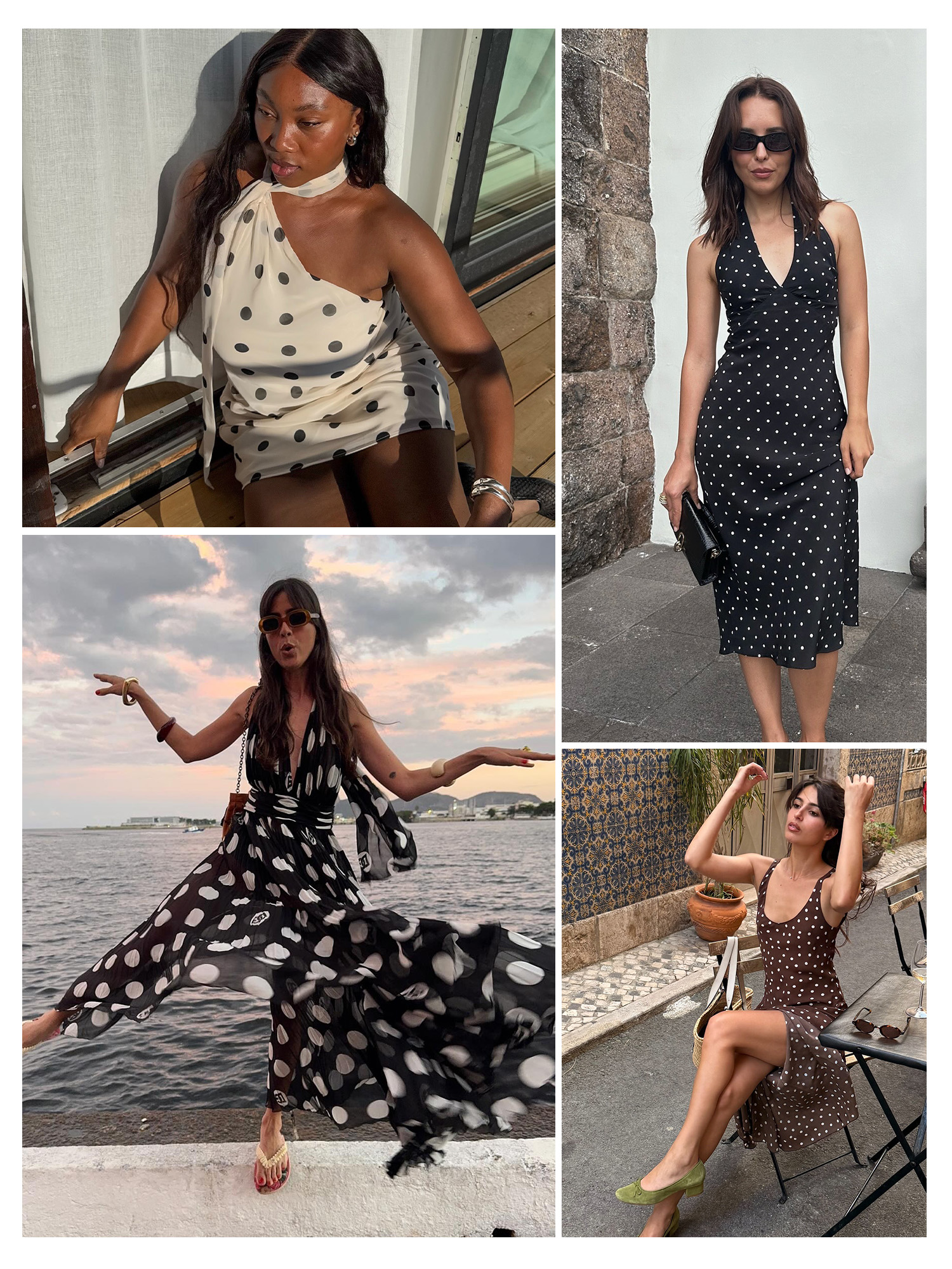 Women in polka-dot dresses