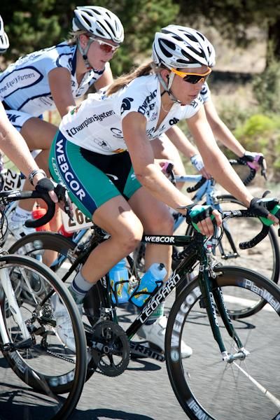 Rebecca Much (Webcor) wears the Women&rsquo;s Prestige Series best young rider jersey.