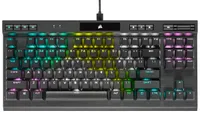 Corsair K70 RGB TKL Champion Series gaming keyboard shown top-down on white background
