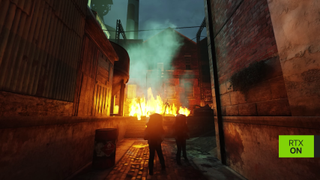 A screenshot from the Ravenholm trailer for Half-Life 2 RTX.