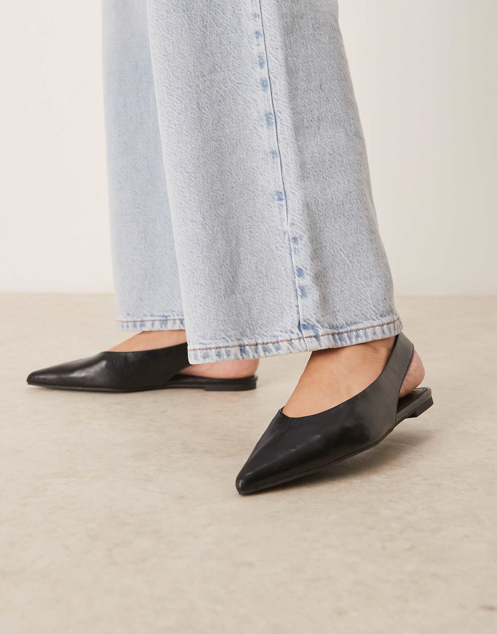 Asos Design Linford Slingback Ballets in Black