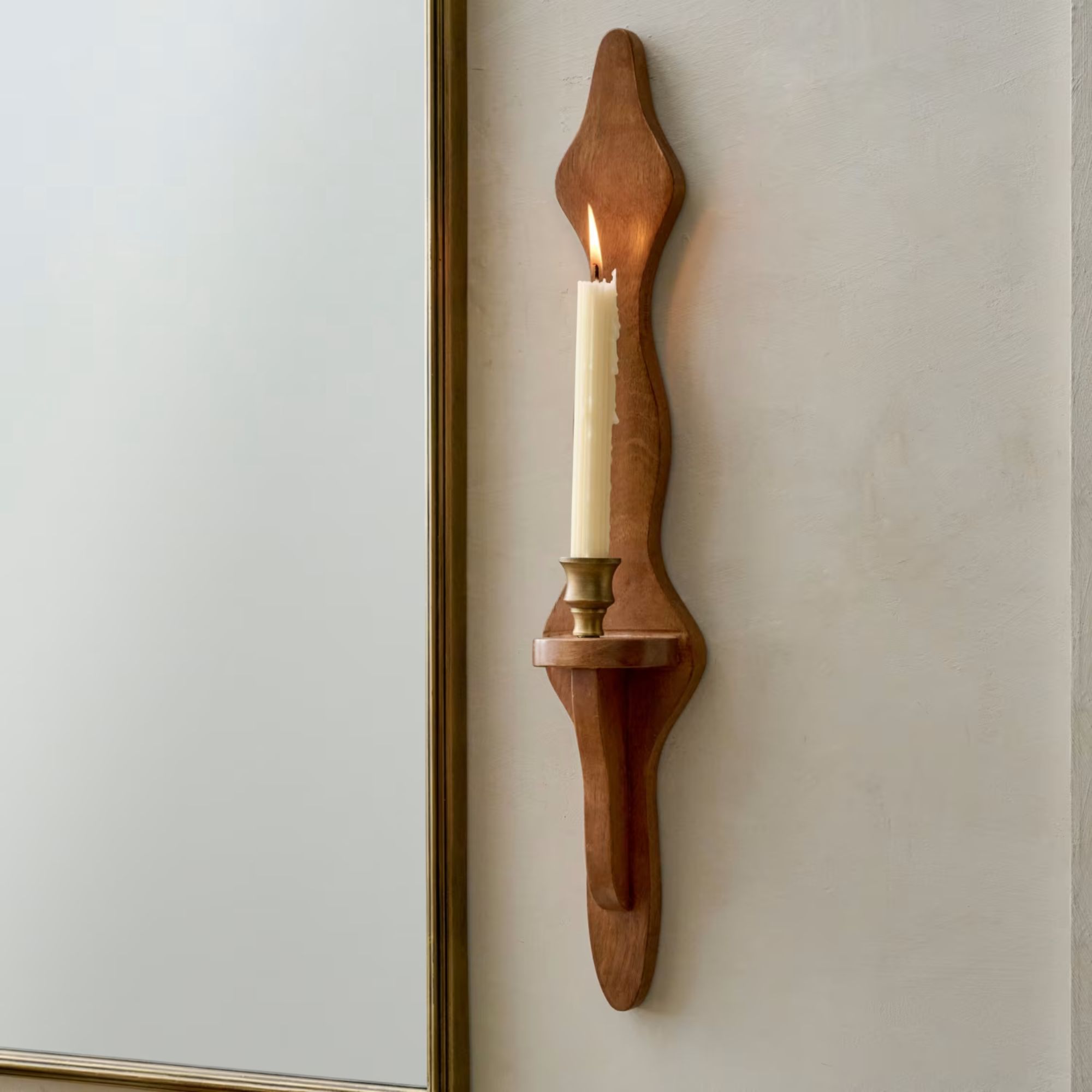 Hayes Wooden Wall Sconce, Set of Two