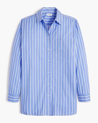 Striped Oversized Button-Up Shirt