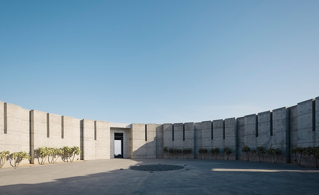 The oval courtyard and parking space of the iD Group