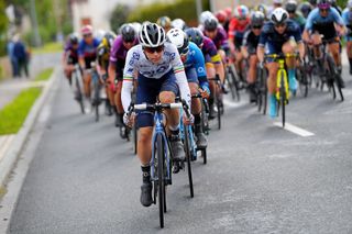 GERA GERMANY MAY 26 Marta Cavalli of Italy and Team FDJ Nouvelle Aquitaine Futuroscope leads The Peloton during the 34th Internationale LOTTO Thringen Ladies Tour 2021 Stage 2 a 1251km stage from Gera to Gera ltlt2021 lottothueringenladiestour womencycling on May 26 2021 in Gera Germany Photo by Luc ClaessenGetty Images