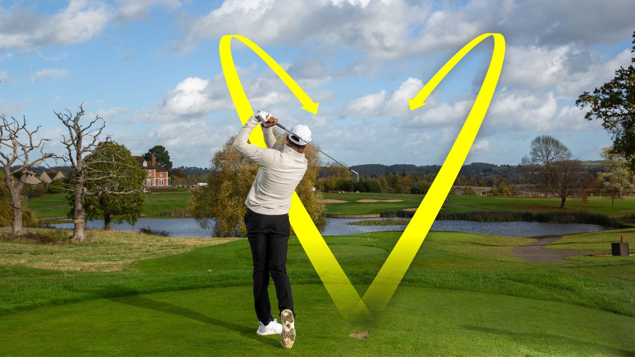 How to hit draws and fades demonstrated by PGA pro Trey Niven, who is pictured hitting a shot at The Astbury Golf Resort 