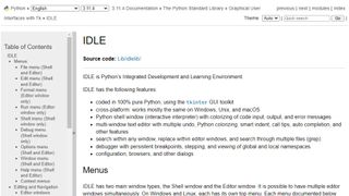 IDLE website screenshot