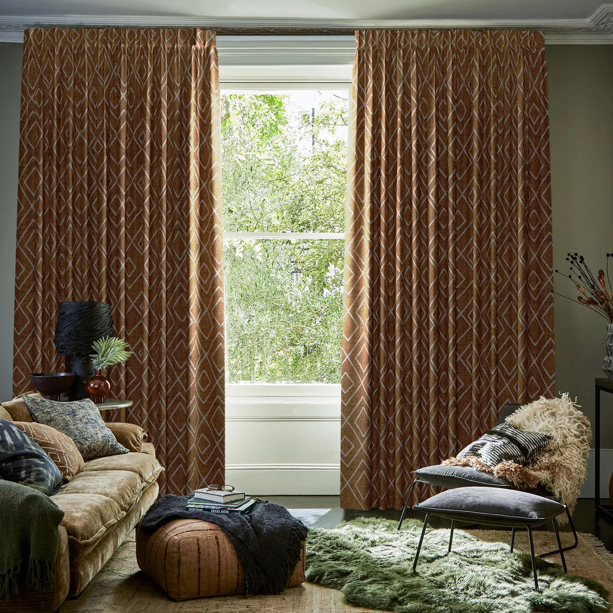 Abigail Ahern Oriel Sepia Curtains