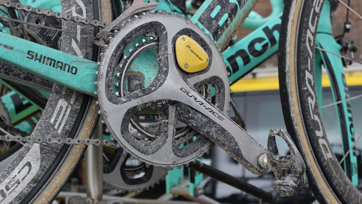 One of LottoNl-Jumbo's Bianchi post-race