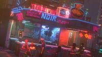 Nivalis Nights - Ramen noir noodle bar with a few customers waiting to be served