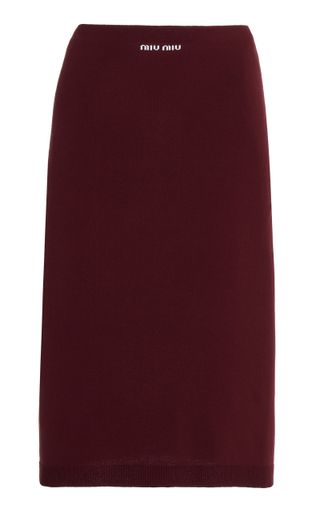 Knit Midi Pencil Skirt