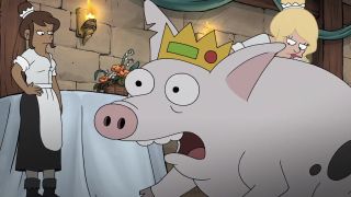 Prince Merkimer squealing after being spanked in Disenchantment