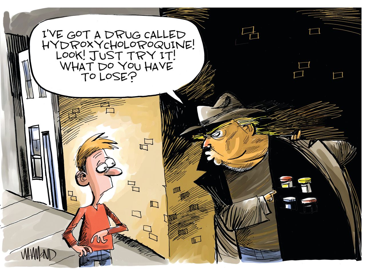 Political Cartoon U.S. Trump pushes unregulated drugs no clinical trials not approved&amp;amp;nbsp;