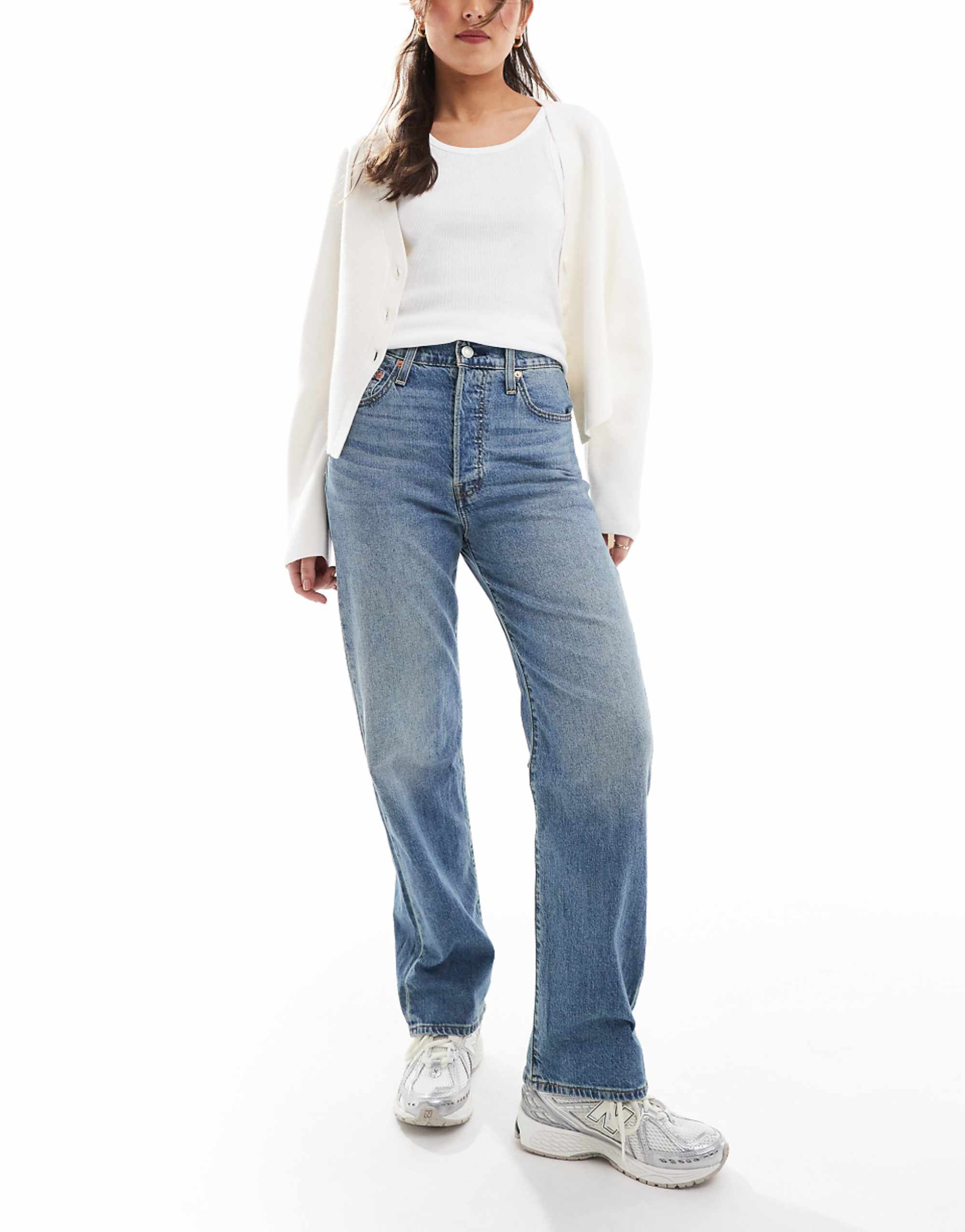 Levis Ribcage Straight Ankle Jeans in Vintage Wash
