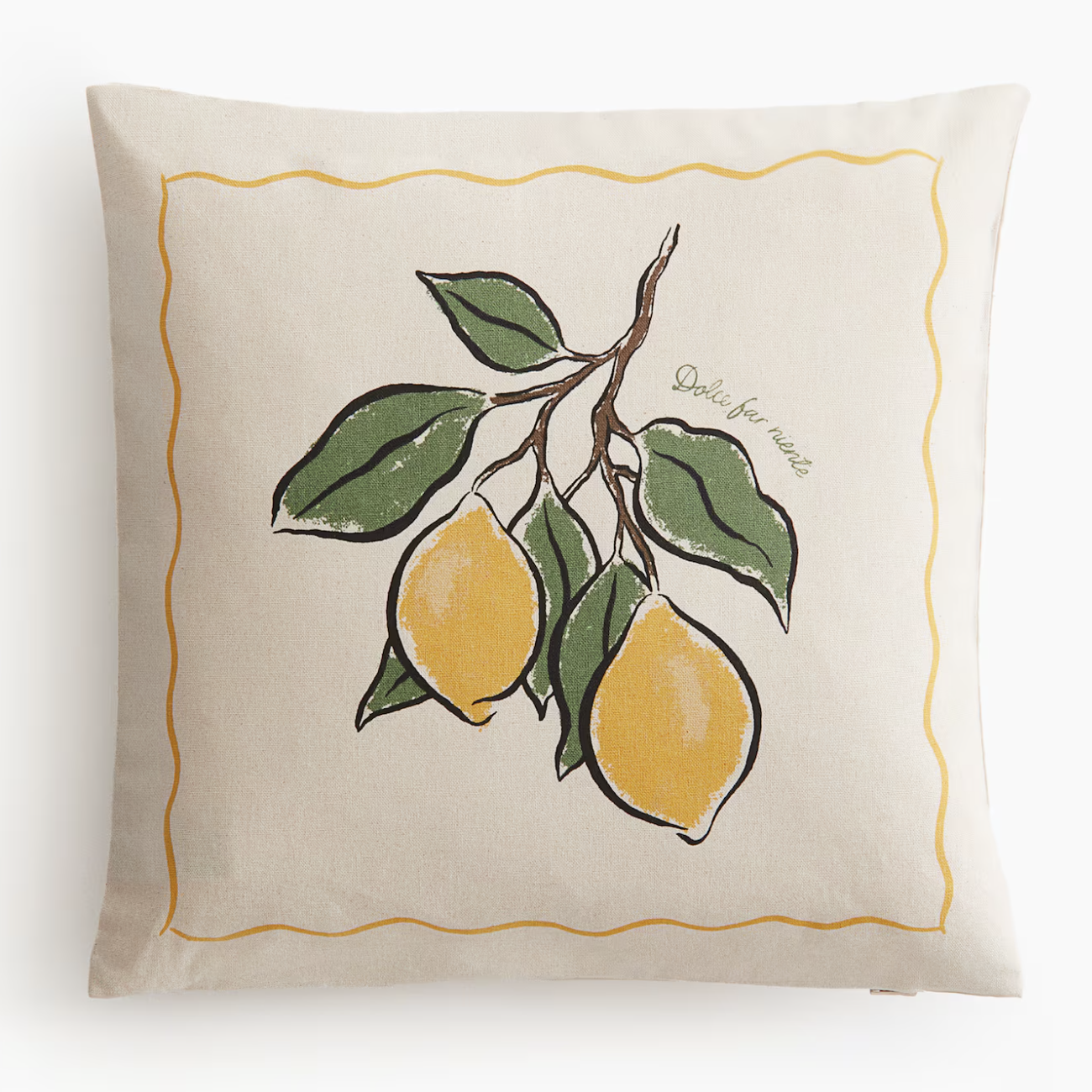 pillow cover with lemon illustration 