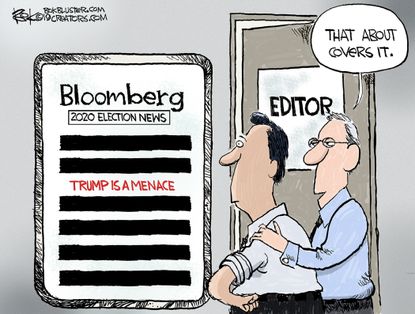 Political Cartoon U.S. Trump Menace Bloomberg News
