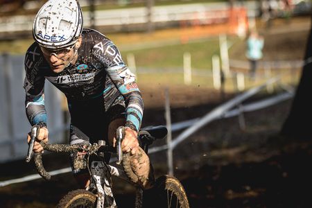 Justin Lindine en route to winning the opening day of Really Rad Cyclocross Festival