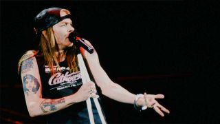 Axl Rose onstage with Guns N' Roses live at Nippon Budokan, Tokyo, December 1988