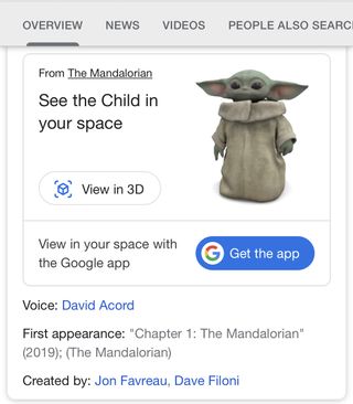 Baby Yoda Google AR