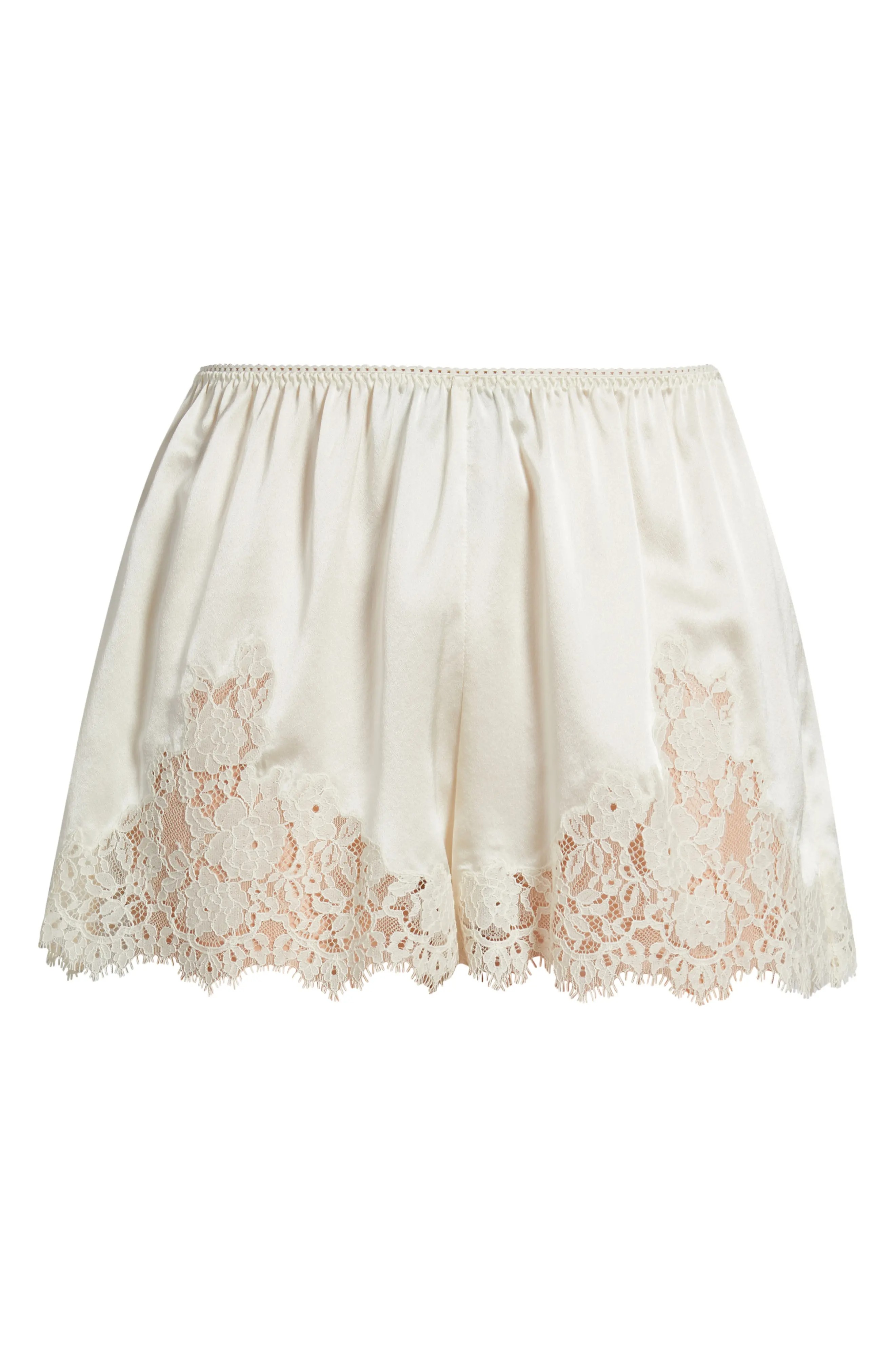 D&amp;Ocirc;EN, Iona Lace Trim Silk Satin Shorts