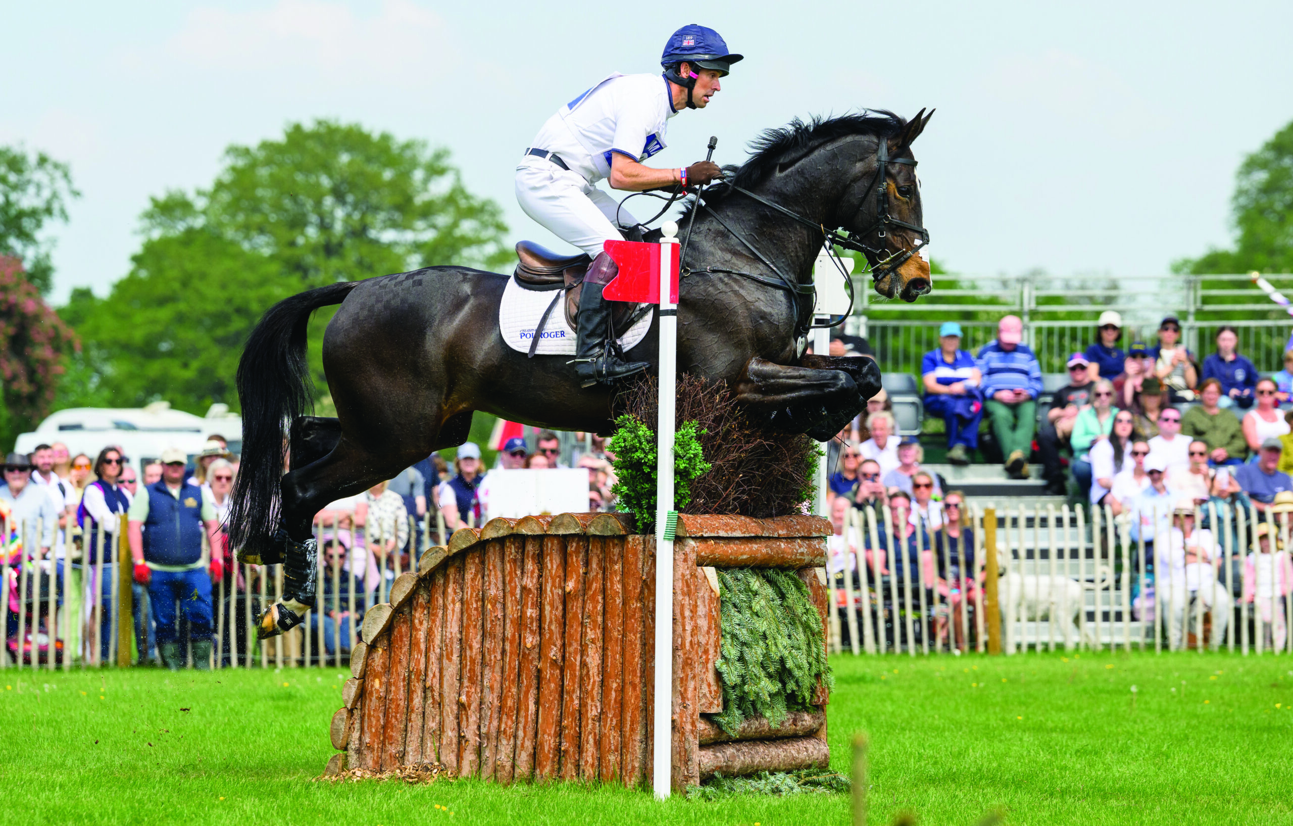 Harry Meade and Annaghmore Valoner during the cross-country at Badminton Horse Trials