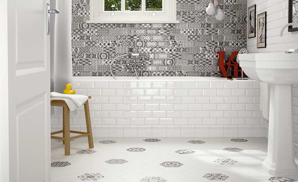 Tiles work well in the bathroom with underfloor heating