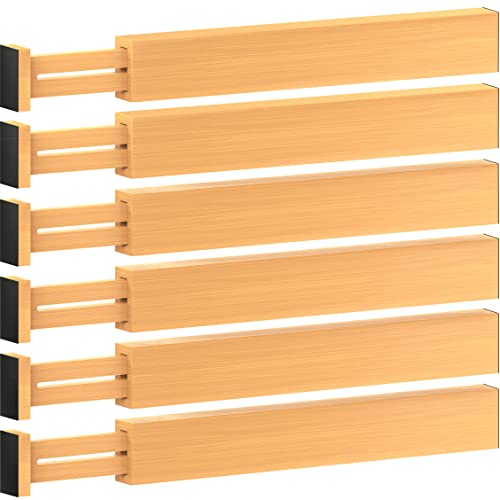 Large Kitchen Drawer Organizer - Expandable Bamboo Drawer Dividers (17