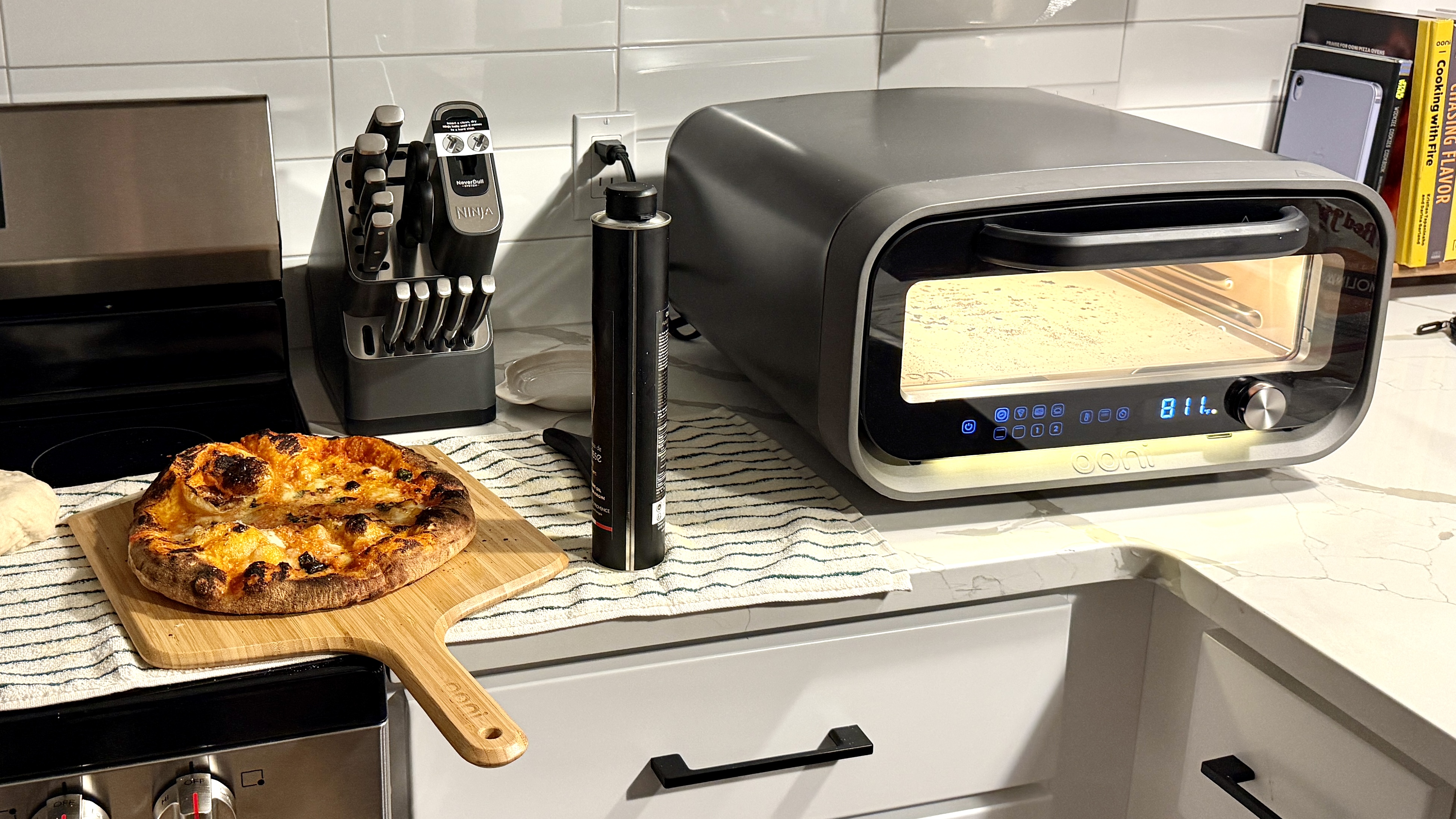 Ooni Volt 2 pizza oven on counter