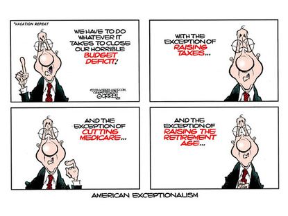 Political cartoon deficit social security