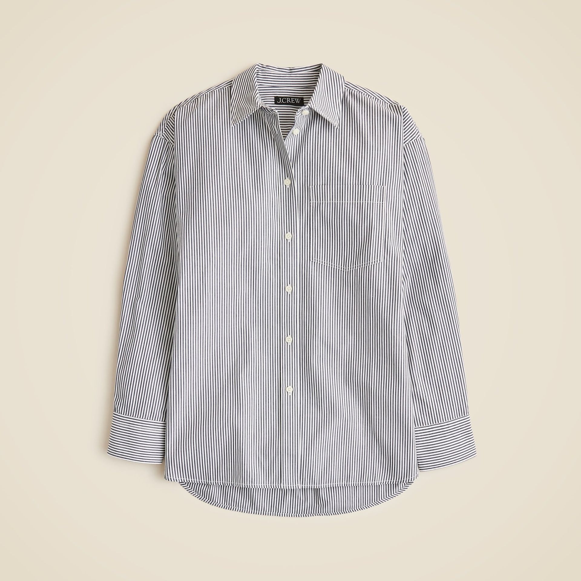 &Eacute;tienne Oversized Shirt in Striped Cotton Poplin