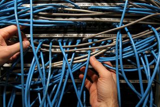 Wires in a networking cabinet