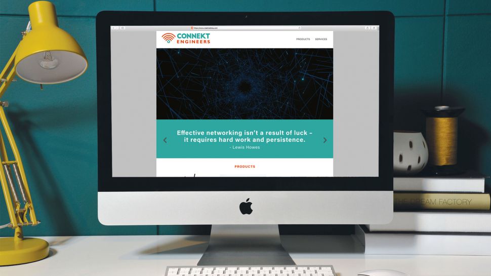 Website displayed on an iMac