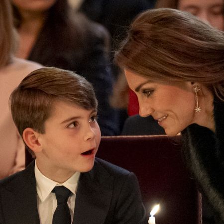 Prince Louis attends the Together At Christmas Carol Service at Westminster Abbey with mom Kate Middleton on December 5, 2025 in London, England
