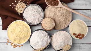 Bowls of fresh ground flour