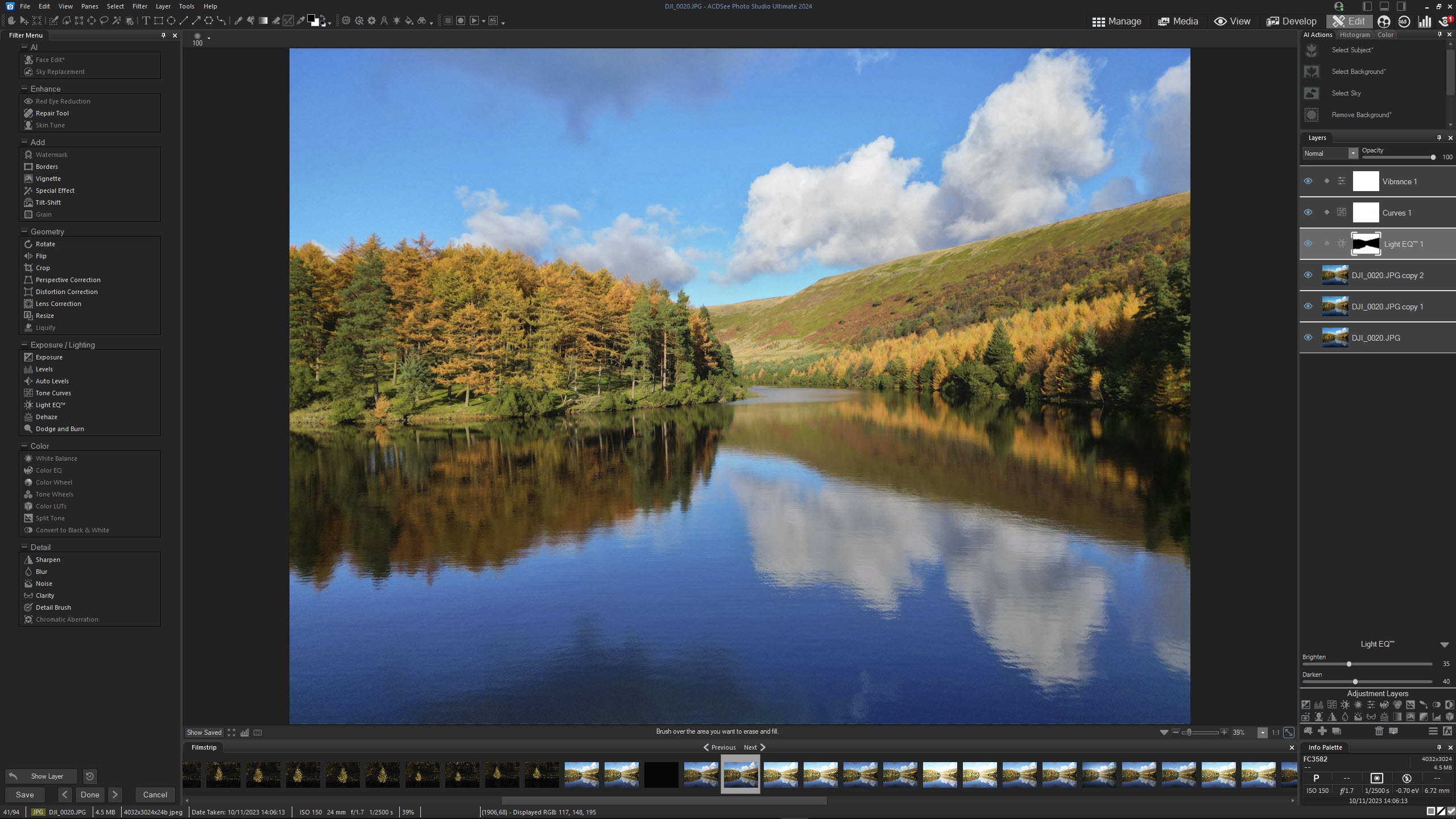ACDSee Photo Studio Ultimate 2024 screengrab to show the features and interface of this photo editing software