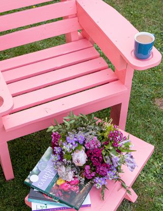 spring garden jobs: pink chair