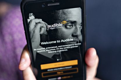 amazon audible app on smartphone