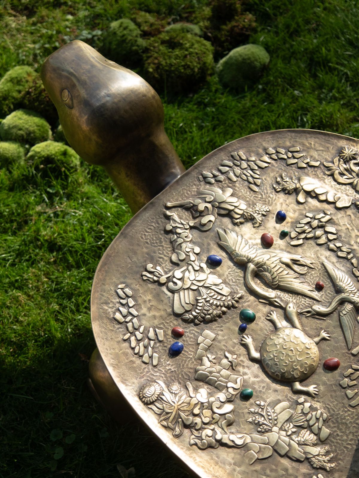 Bronze animals inside a garden, photographed as part of &#039;Soul Garden&#039; by Sissel Tolaas and Vikram Goyal