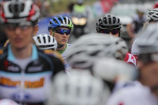 Gracie Elvin was keeping a low key profile at the start today