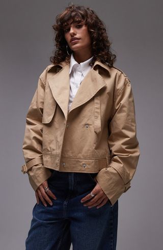 Crop Cotton Trench Coat