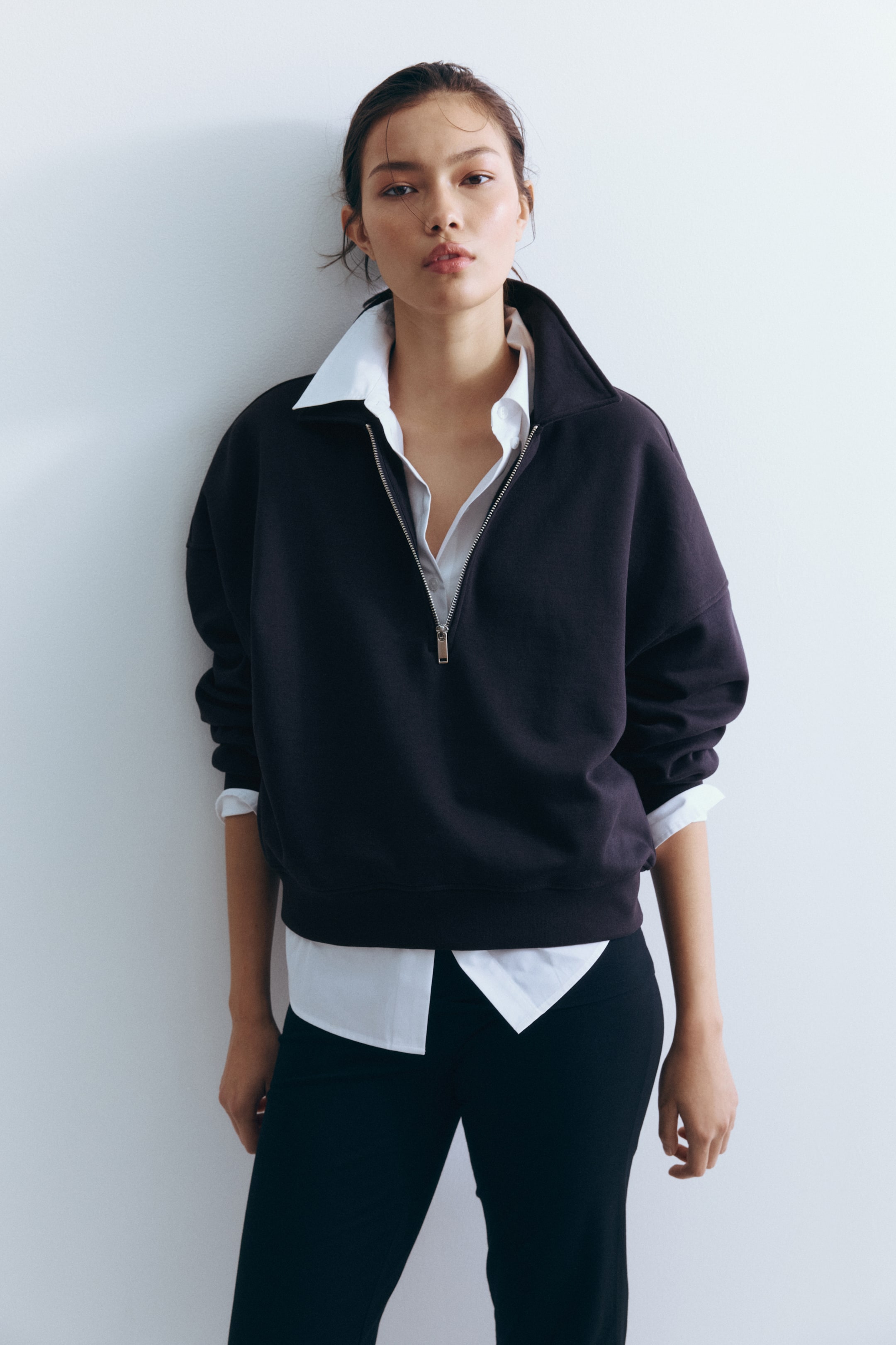 Zip-Top Sweatshirt - Navy Blue