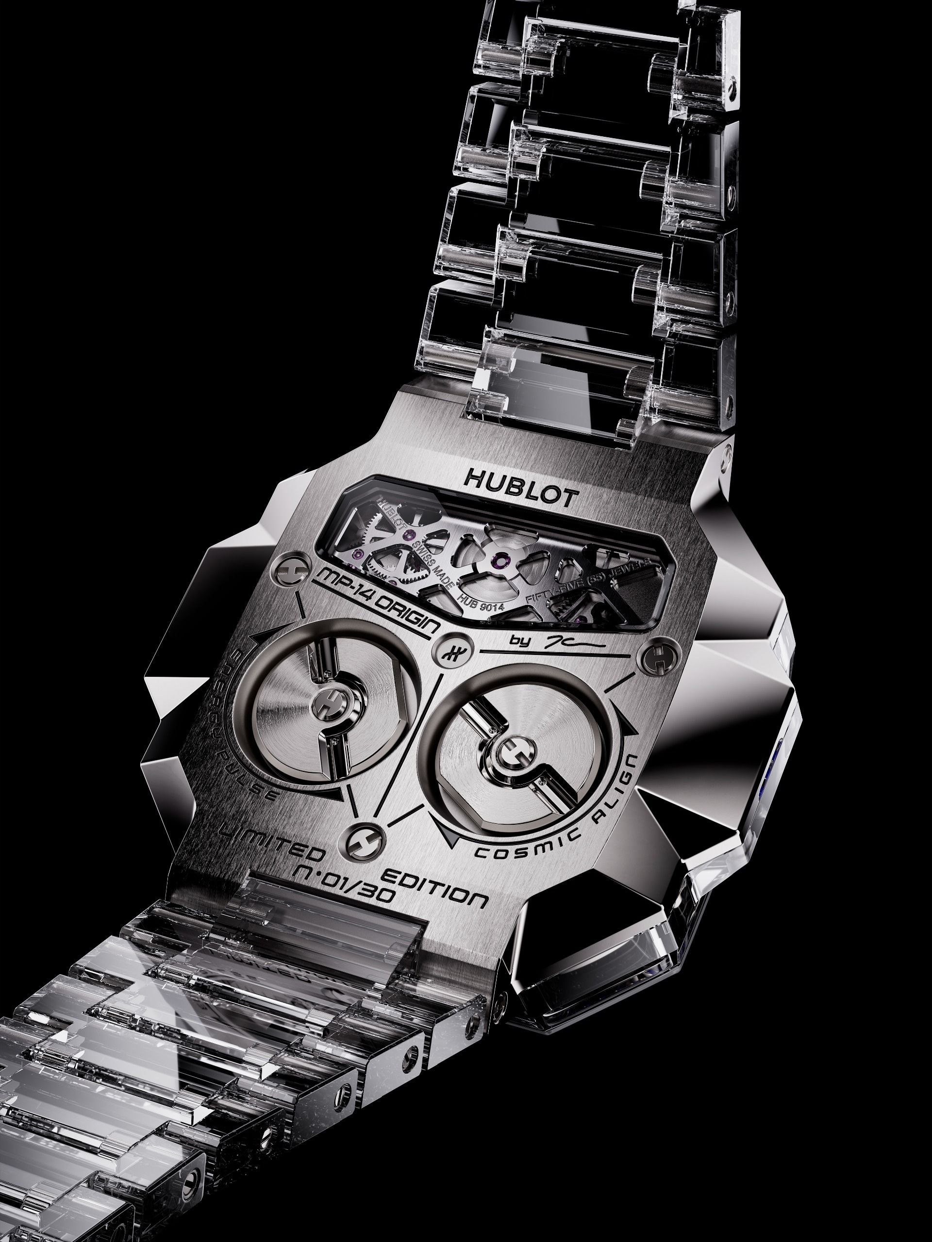 Details of watches by Jeff Koons and Hublot. They are in his signature style, bubbly and bright. Almost inflatable
