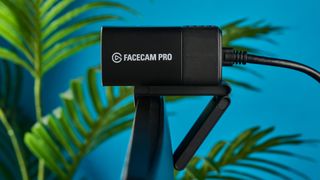 A black Elgato Facecam Pro 4K webcam