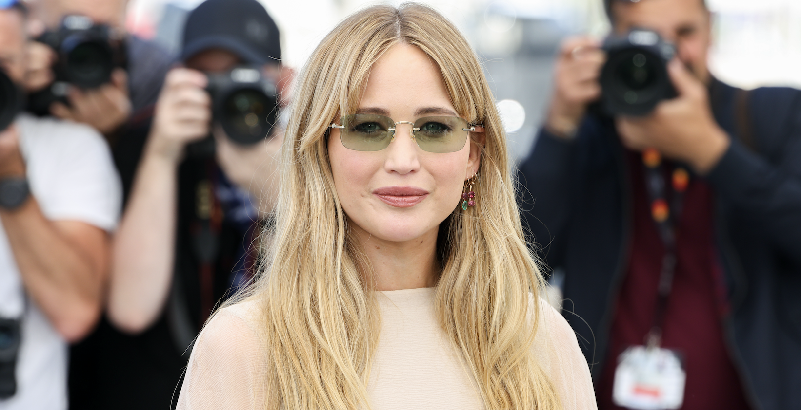 Jennifer Lawrence during the "Die My Love" photocall at the 78th annual Cannes Film Festival at Palais des Festivals on May 18, 2025 in Cannes, France