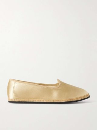 Grosgrain-Trimmed Satin Slippers