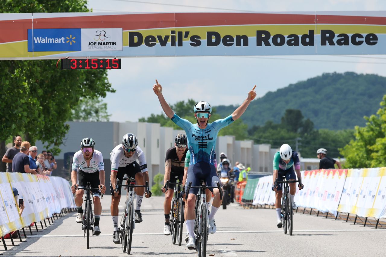 Tyler Stites (Project Echelon Racing) wins stage 1 from breakaway group on Arkansas Tourism Devil&rsquo;s Den Road Race