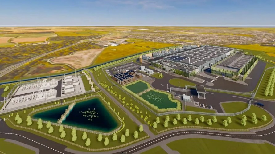 Google mockup of Waltham Cross data center in England.